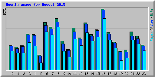 Hourly usage for August 2015