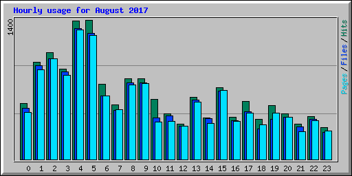Hourly usage for August 2017